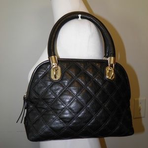 Cole Haan Quilted Small Dome Black Leather Satchel